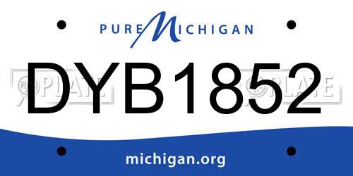 DYB1852 Michigan License Plate