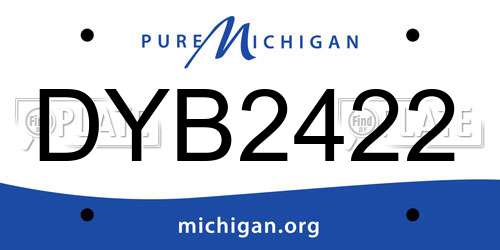 DYB2422 Michigan License Plate
