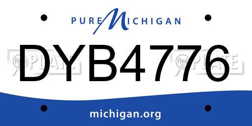 DYB4776 Michigan License Plate