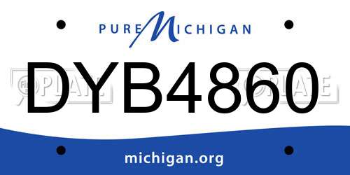 DYB4860 Michigan License Plate
