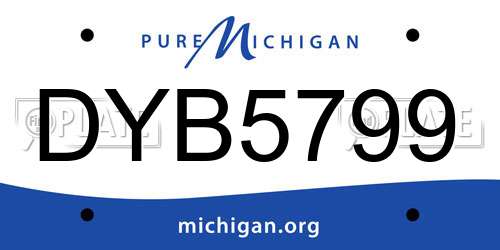 DYB5799 Michigan License Plate