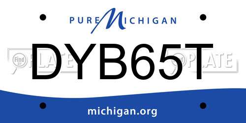 DYB65T Michigan License Plate