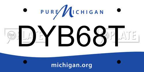 DYB68T Michigan License Plate