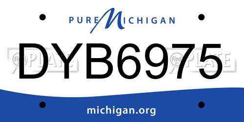 DYB6975 Michigan License Plate