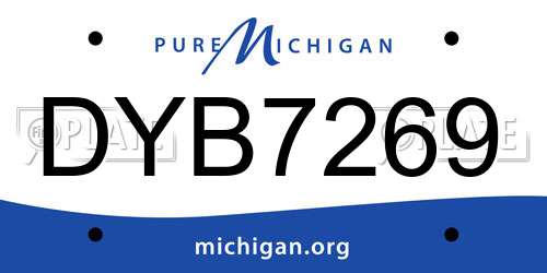 DYB7269 Michigan License Plate