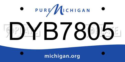DYB7805 Michigan License Plate