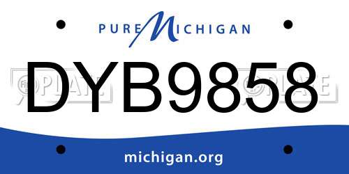 DYB9858 Michigan License Plate