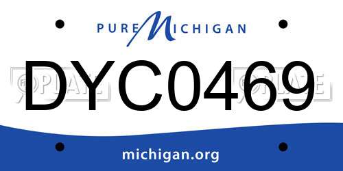 DYC0469 Michigan License Plate