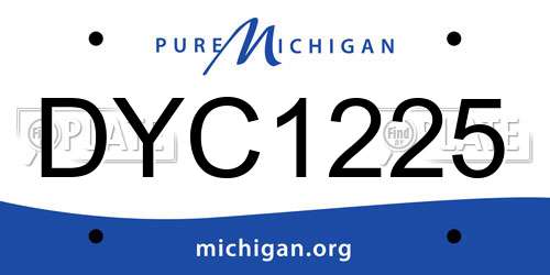 DYC1225 Michigan License Plate