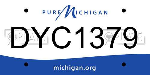 DYC1379 Michigan License Plate