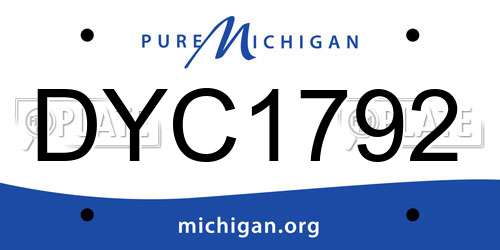 DYC1792 Michigan License Plate