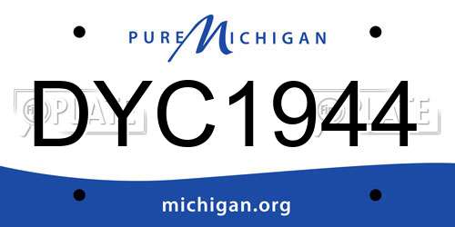 DYC1944 Michigan License Plate