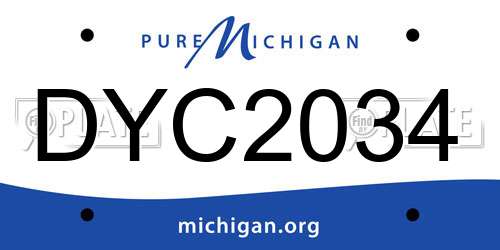 DYC2034 Michigan License Plate