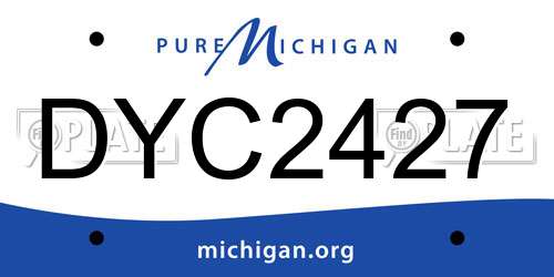 DYC2427 Michigan License Plate