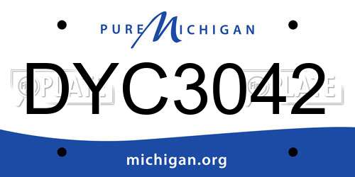 DYC3042 Michigan License Plate