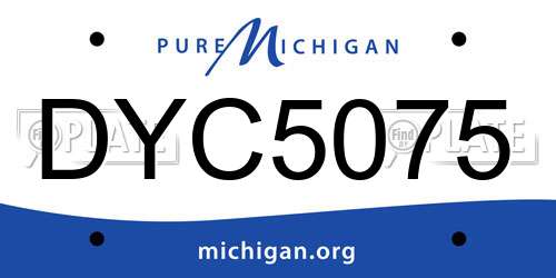 DYC5075 Michigan License Plate