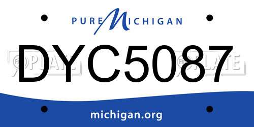 DYC5087 Michigan License Plate