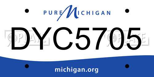 DYC5705 Michigan License Plate