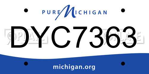 DYC7363 Michigan License Plate