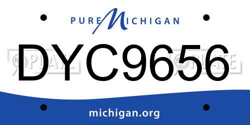 DYC9656 Michigan License Plate