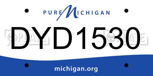 DYD1530 Michigan License Plate