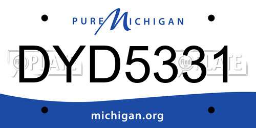 DYD5331 Michigan License Plate