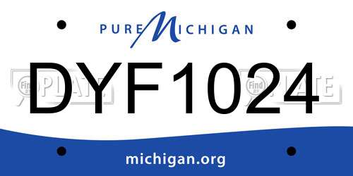 DYF1024 Michigan License Plate