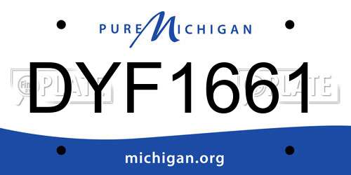 DYF1661 Michigan License Plate