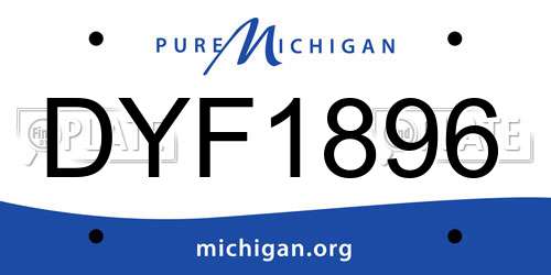 DYF1896 Michigan License Plate
