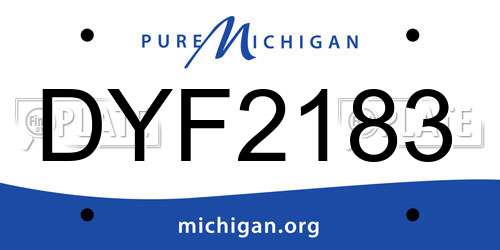 DYF2183 Michigan License Plate