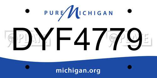 DYF4779 Michigan License Plate