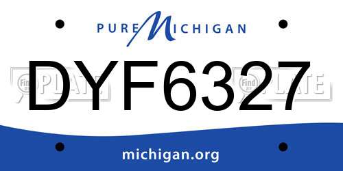 DYF6327 Michigan License Plate