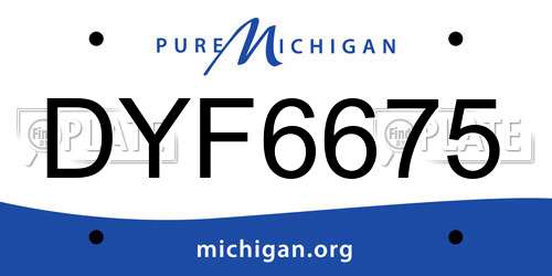 DYF6675 Michigan License Plate