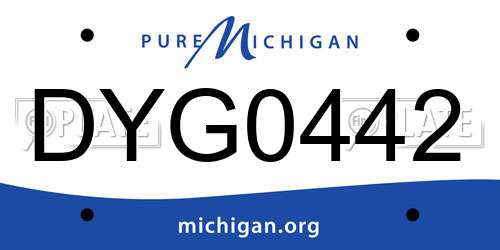 DYG0442 Michigan License Plate