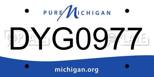 DYG0977 Michigan License Plate