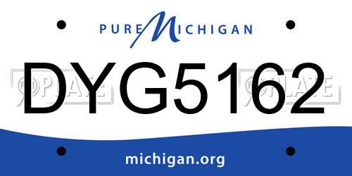 DYG5162 Michigan License Plate
