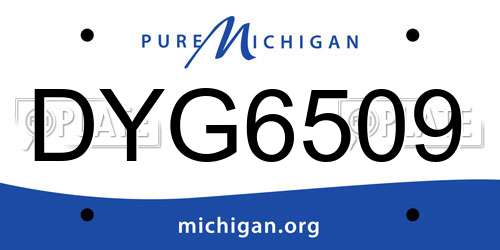 DYG6509 Michigan License Plate