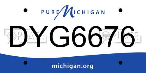 DYG6676 Michigan License Plate