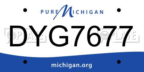 DYG7677 Michigan License Plate