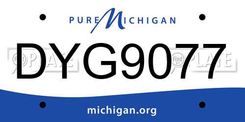 DYG9077 Michigan License Plate