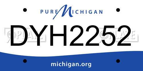 DYH2252 Michigan License Plate