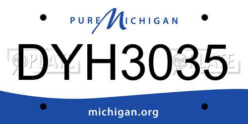 DYH3035 Michigan License Plate