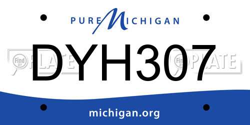 DYH307 Michigan License Plate