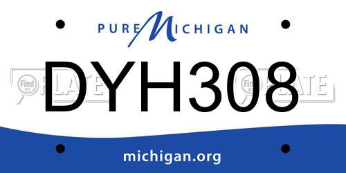 DYH308 Michigan License Plate