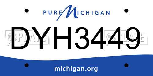 DYH3449 Michigan License Plate