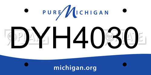 DYH4030 Michigan License Plate