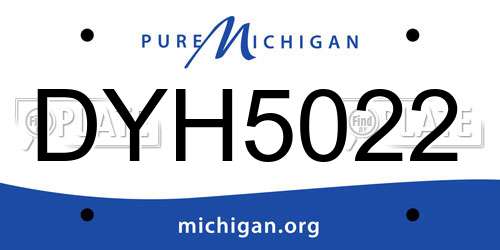DYH5022 Michigan License Plate