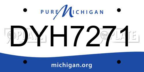 DYH7271 Michigan License Plate