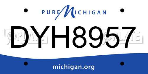 DYH8957 Michigan License Plate