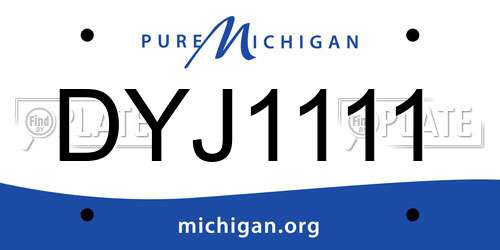 DYJ1111 Michigan License Plate